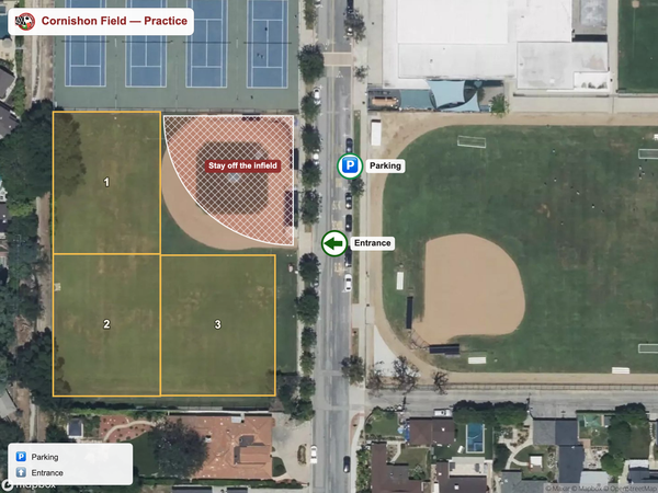 Cornishon Field practice field map