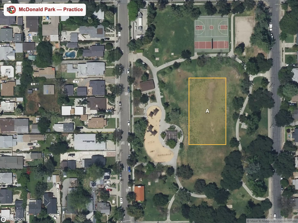 McDonald Park practice field map