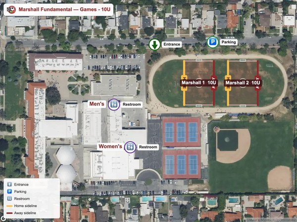 Marshall Fundamental games-10u field map