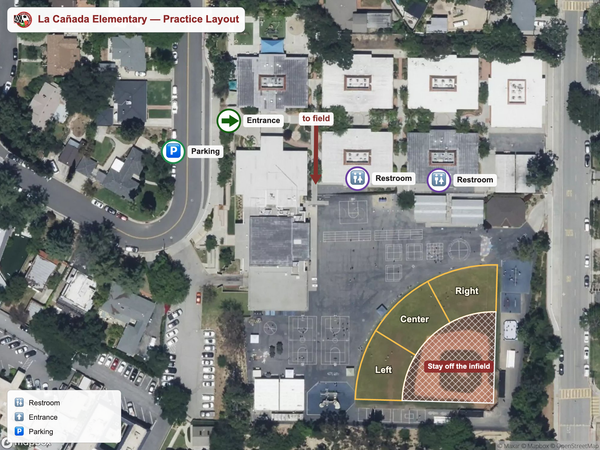 La Cañada Elementary practice field map